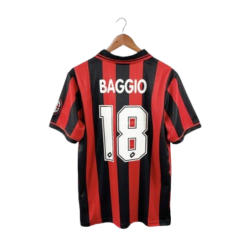 AC MILAN 1996/97 HOME - RETRO FOOTBALL SHIRT - BAGGIO 18