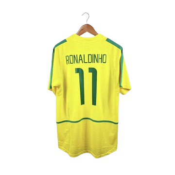 BRAZIL 2002 AWAY - RETRO FOOTBALL SHIRT - RONALDINHO 11